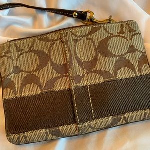 Coach Signature Canvas wristlet wallet